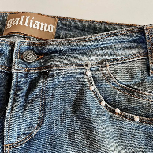 Galliano denim pants used, three-quarter length, size 29/43