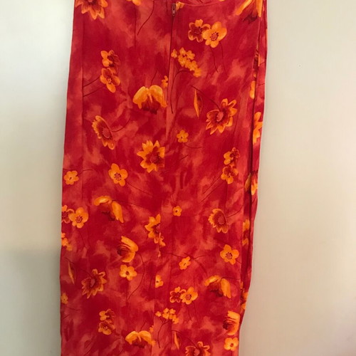 Cropped shirt L and maxi skirt M set like new, red and yellow