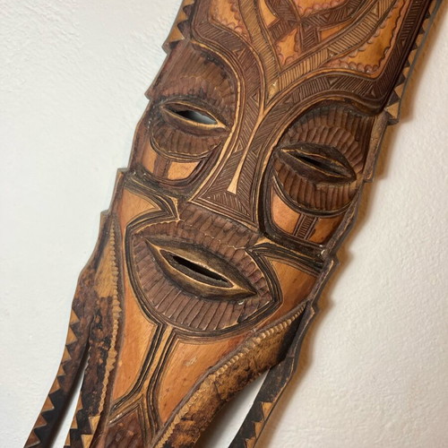 Vintage African Wooden Mask like new, handmade boho ethnic decor