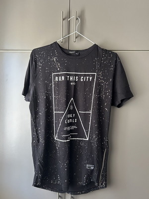 3Guys men's short sleeve t-shirt with zipper used, black, XL