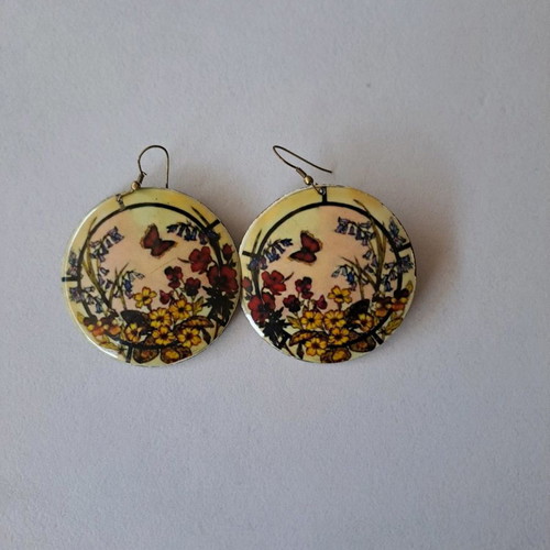 Faux bijoux earrings used, pack of 5 pairs, including horn