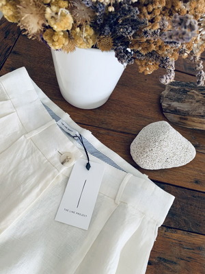 High-waisted linen pants The Line Project new, ecru, size XS