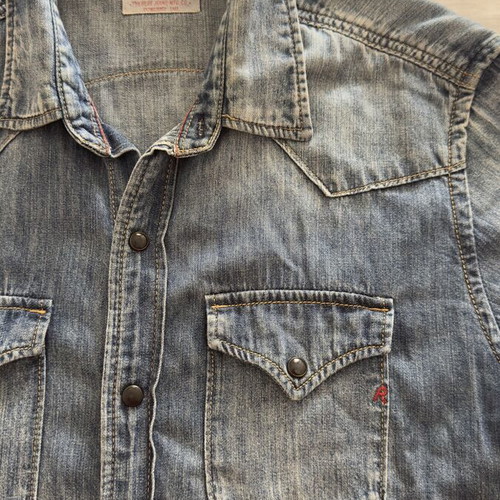 Replay women's denim shirt large like new, blue