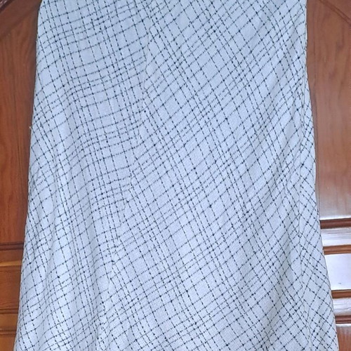 Zara Basic black and white tweed faux-wrap skirt with integrated leggings new