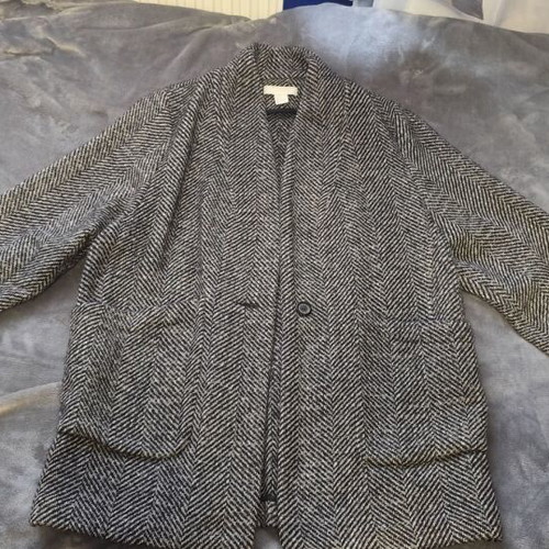 Long coat H&M size EUR 44 like new, black multicolor