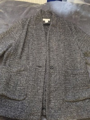 Long coat H&M size EUR 44 like new, black multicolor