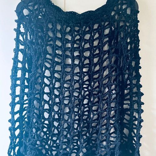 Crochet Mesh Top black, like new, boho and grunge style