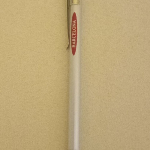 Souvenir pen from Barcelona new, satin silver metal