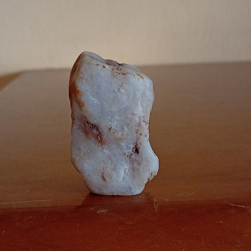 Raw white quartz crystal, semi-transparent