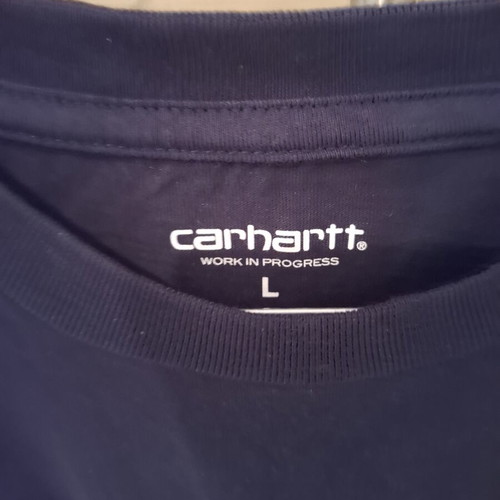 Carhartt WIP T-shirt navy blue, size large