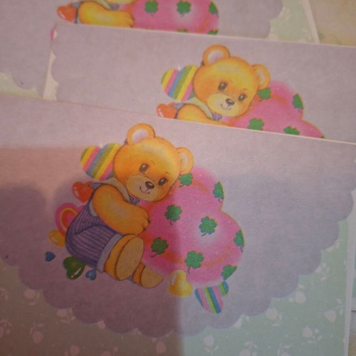 Vintage stationery set from 1990s with 4 envelopes and 6 notepad pages