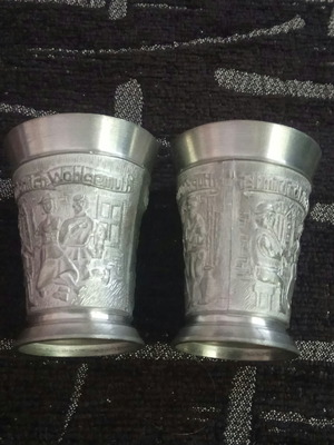 Rein Zinn pewter shot glasses clean