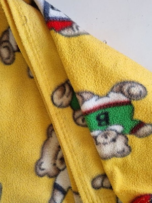 Fleece baby blanket 1.20 x 1.50 m, cotton, with children's pattern