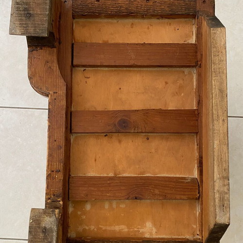 Vintage wooden Art Deco nightstand used with cabinet and 2 drawers