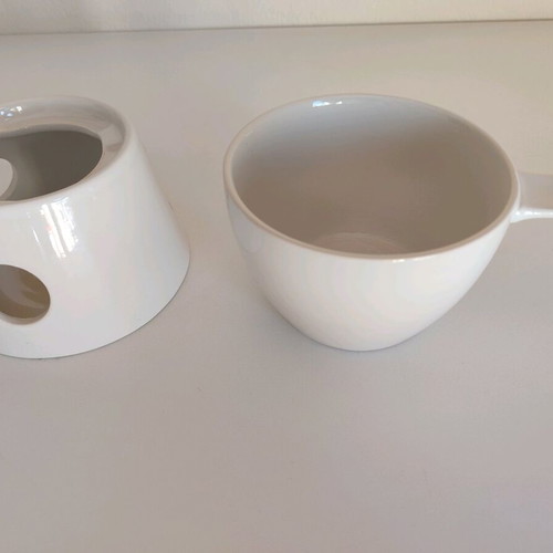 Ceramic fondue set new made of porcelain