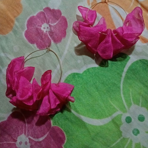 Pink Organza Women's Earrings new