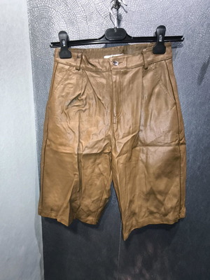 Camel/Tabba faux leather brown bermuda shorts new, May by Shining Star