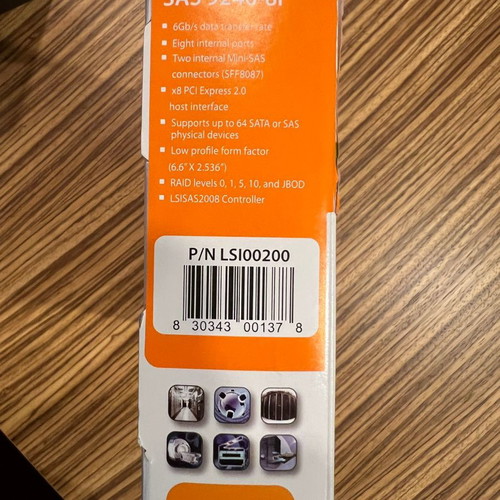 LSI MegaRAID SAS 9240-8i new with SF8087 cables