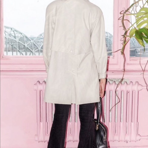 Leatherstill leather trench coat, made in Italy, size S, beige