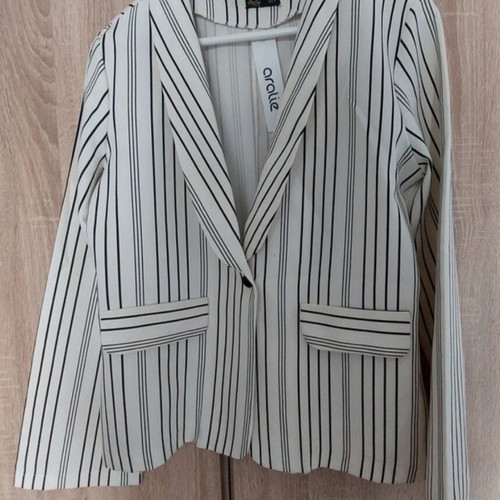 Striped black and white jacket new with tags