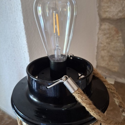 Bamboo solar lantern with built-in lamp like new