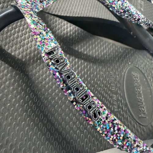 Havaianas Slim Glitter Flip-Flops Set of 2 Pairs, Used, Size EU 39