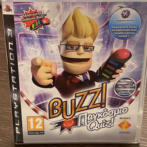 Buzz! World Quiz PS3 game like new, Greek edition