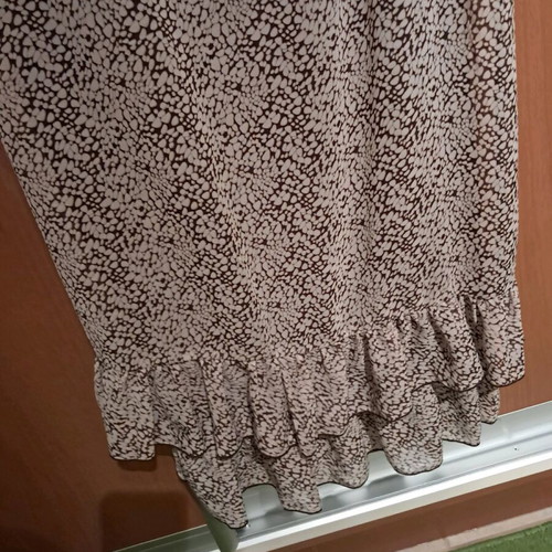 Taily Weijl dress with ruffles long very elegant like new, beige brown