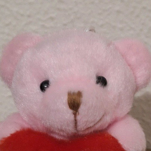 Keychain pink teddy bear Love new