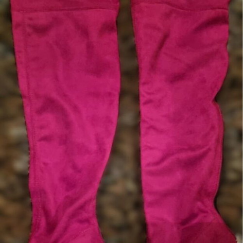 R.Polański red suede over-the-knee boots like new, size 40
