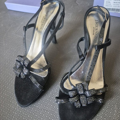JBournazos women's black sandals like new, size 38