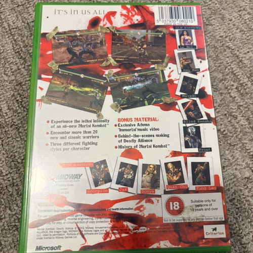 Mortal Kombat Deadly Alliance Xbox Original game