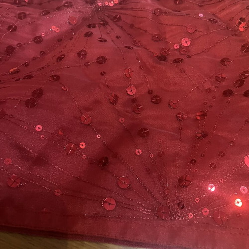 Marks & Spencer red table runner with sequins like new