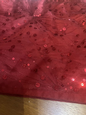 Marks & Spencer red table runner with sequins like new