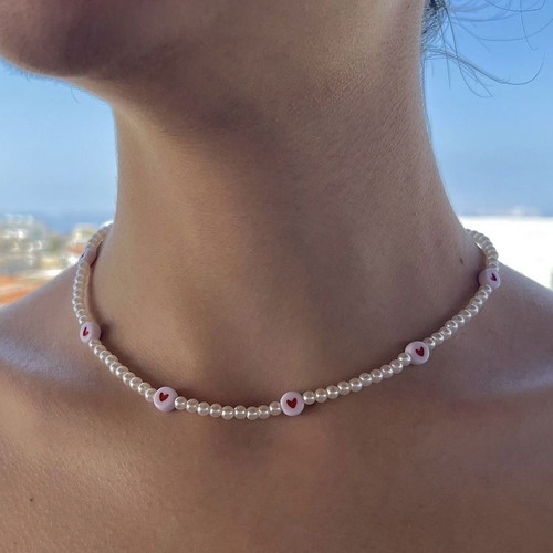 Beaded necklace handmade with love
