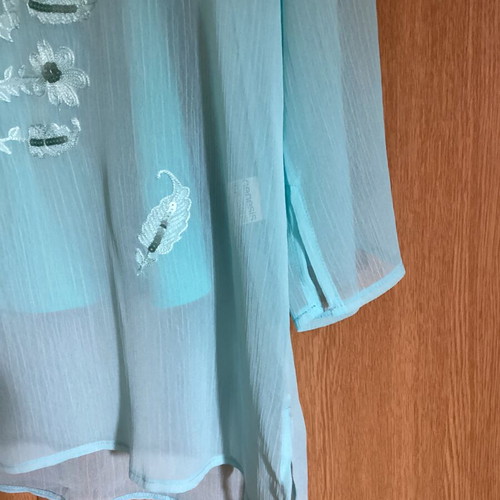 Genesis women's set 2 pieces tunic and top aqua size 1 like new
