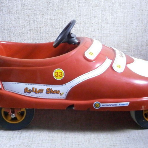 Red Roller Shoe Car Bicycle plastic toy Kontos Toys Greece 90s