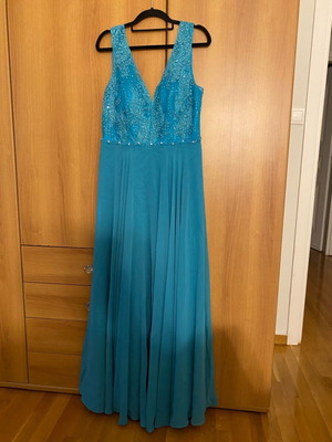 Official long dress turquoise new, size L