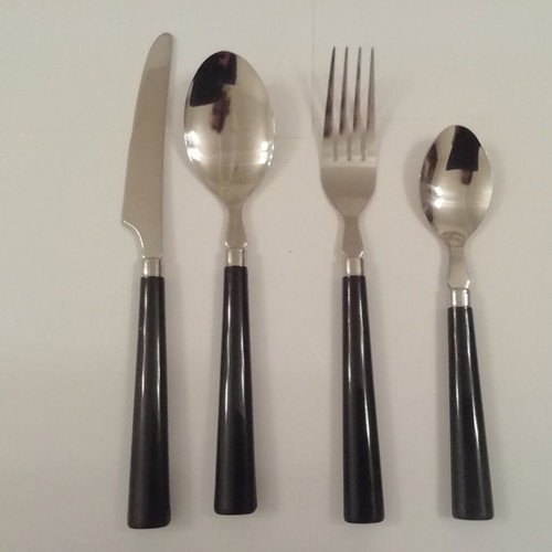 German tableware set 168 pieces new ecru with black stripes