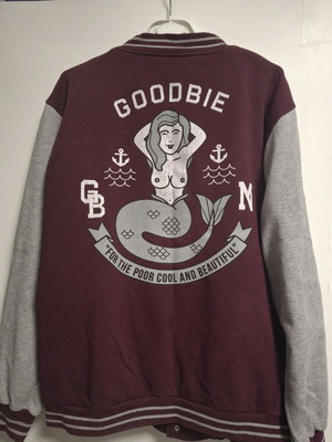 Goodbie burgundy jacket used with grey sleeves unisex M