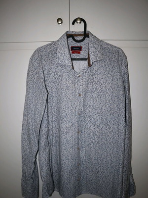 Bardas Shirt L like new, white and blue