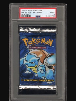 Pokemon Base Set 1999 Blastoise pack used, PSA 9