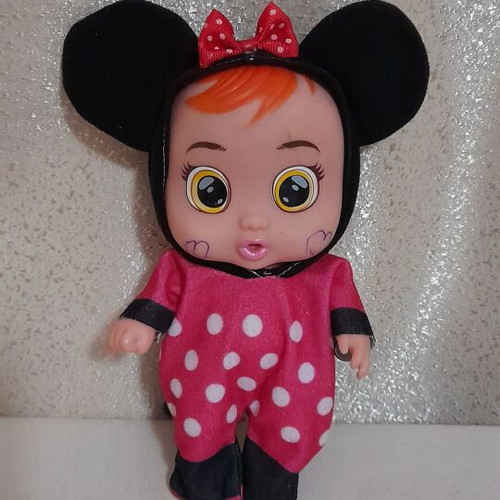 Interactive baby dolls used, set of 2 with Minnie Mouse and Donald Duck costumes