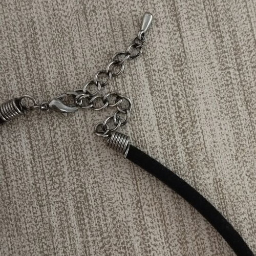 Velvet Boho-Chic Choker Necklace with Geometric Pendants, Al'Oro