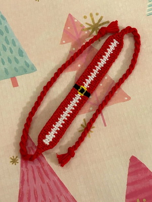 Handmade Christmas macrame bracelet with Santa Claus made to order