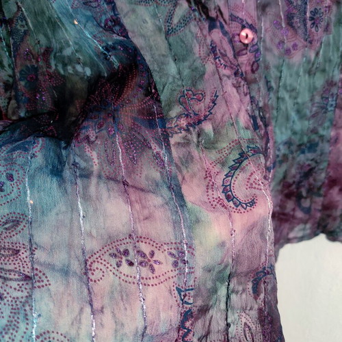 Vintage Etam Whimsigoth Fairy Shirt size S 36 with sequins and glitter