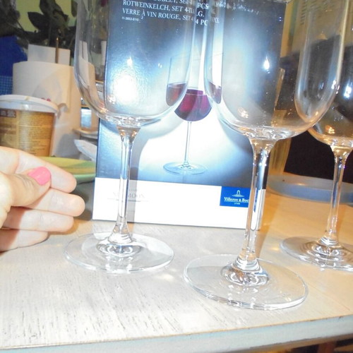 Villeroy & Boch Set of 3 Red Wine Glasses 0.41L NewMoon Crystal New