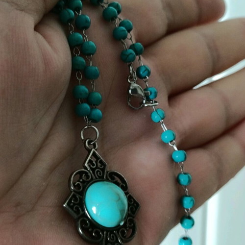 Vintage women's necklace with extension handmade jewelry new