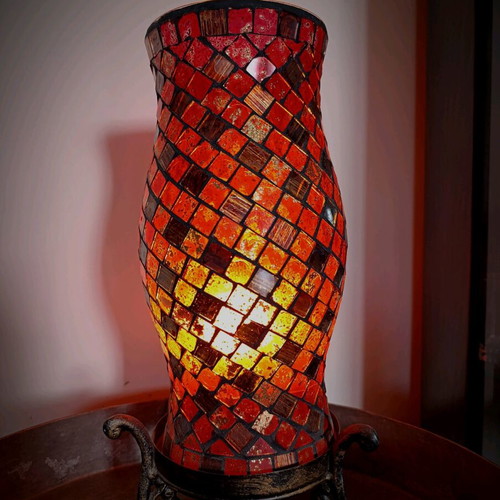 Mosaic Table Lamp like new with lamp, height 34 cm