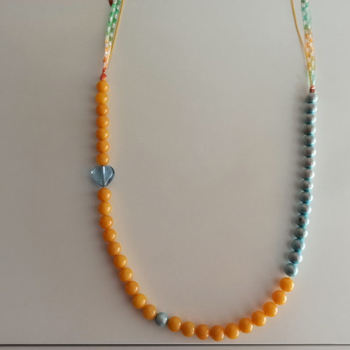 Handmade summer necklace like new with colorful glass beads